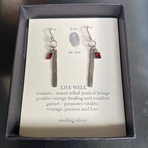 b.u Live Well Sterling Silver Teardrop Earrings